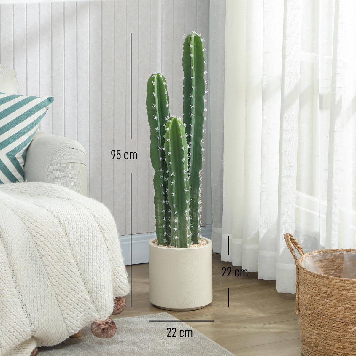 KUNSTPFLANZE Kunststoff Grün - Weiß/Grün, Kunststoff (95cm) - HOMCOM