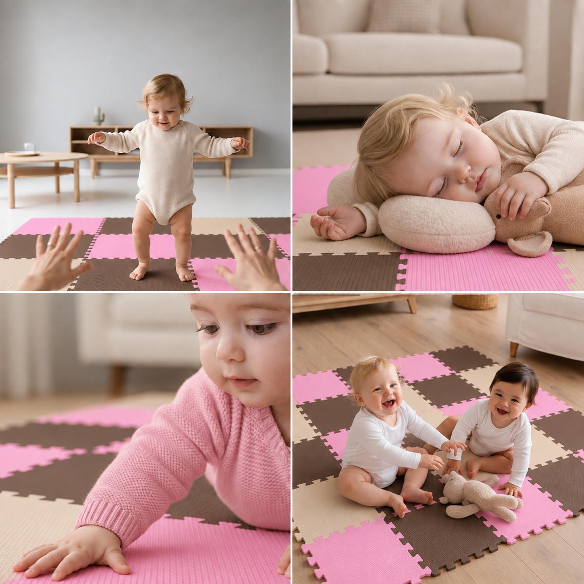 SPIELMATTE ab Null - 270/90 cm Puzzlematte Beige - Multicolor, Kunststoff (30/30cm) - Littletom