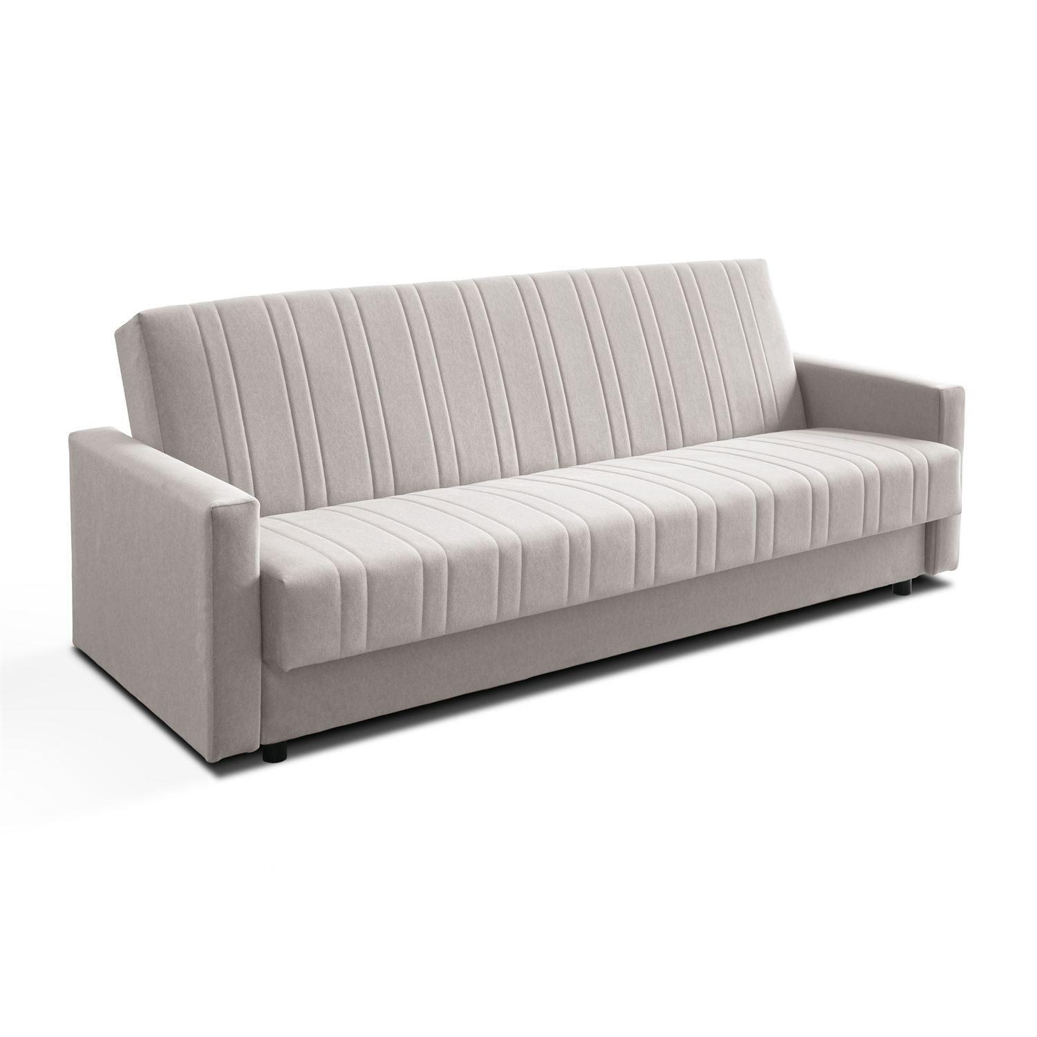 SCHLAFSOFA VERO MAX mit Schlaffunktion Castel 04 - Beige, Textil (191/88/90cm) - Lookway
