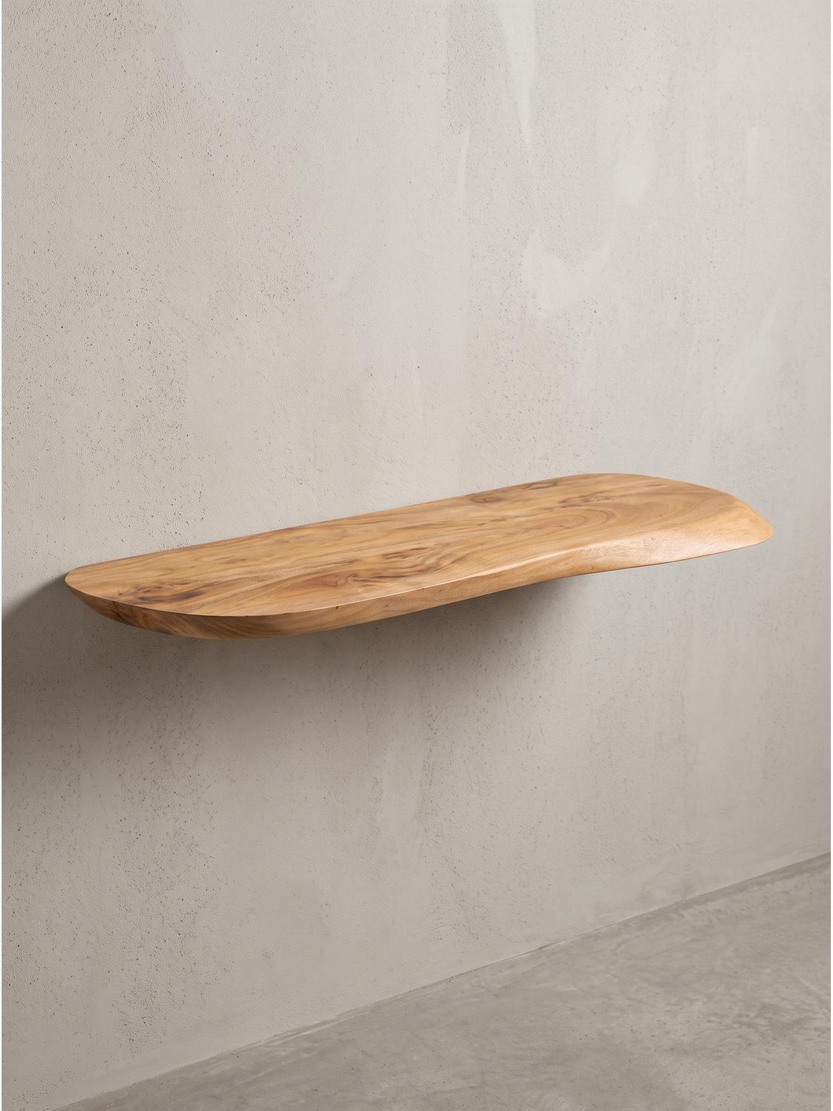 WANDREGAL ARANDA, Akazie Massivholz, handgefertigt, 80 x 20 x 3 cm - Akaziefarben, Holz (80/3/20cm) - KADIMA DESIGN