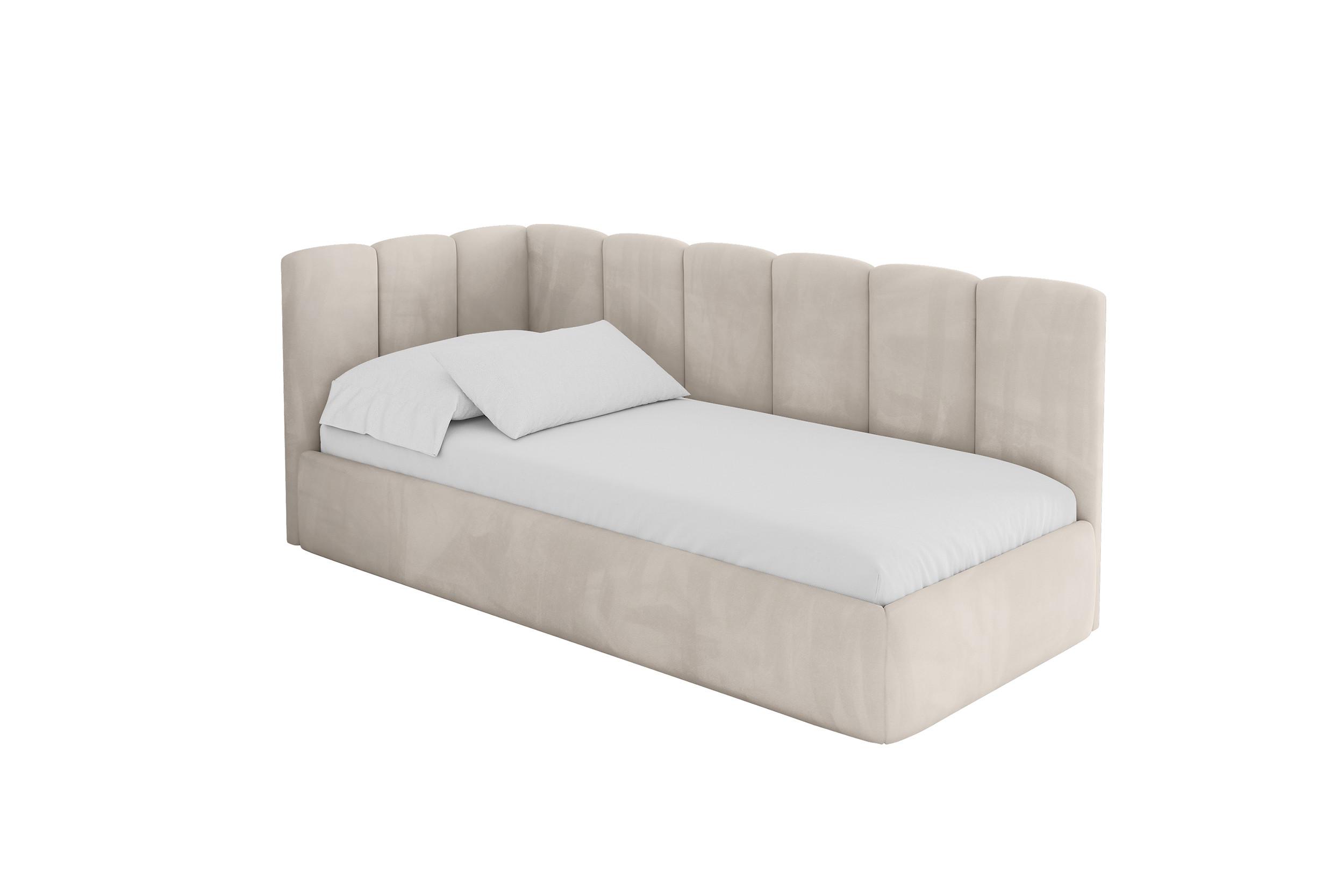 EINZELLBETT Jugendbett mit Bettkasten, Rechts - DEXY 100x200 Beige - Sandfarben, Holzwerkstoff/Textil (100/200cm) - ALTDECOR