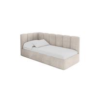 EINZELLBETT Jugendbett mit Bettkasten, Rechts - DEXY 90x200 Beige - Sandfarben, Holzwerkstoff/Textil (90/200cm) - ALTDECOR