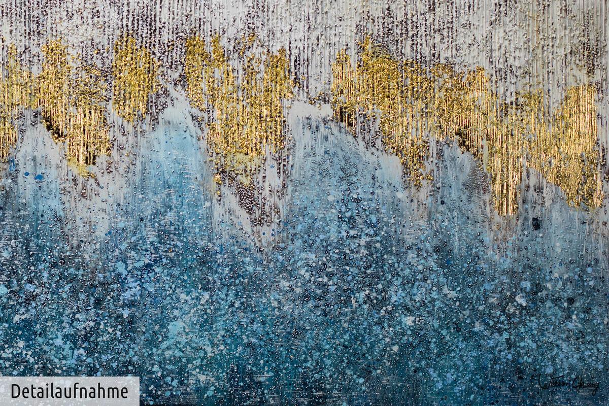 ÖLGEMÄLDE 140/70 cm - Blau/Grau, Holz/Textil (140/70cm) - KUNSTLOFT