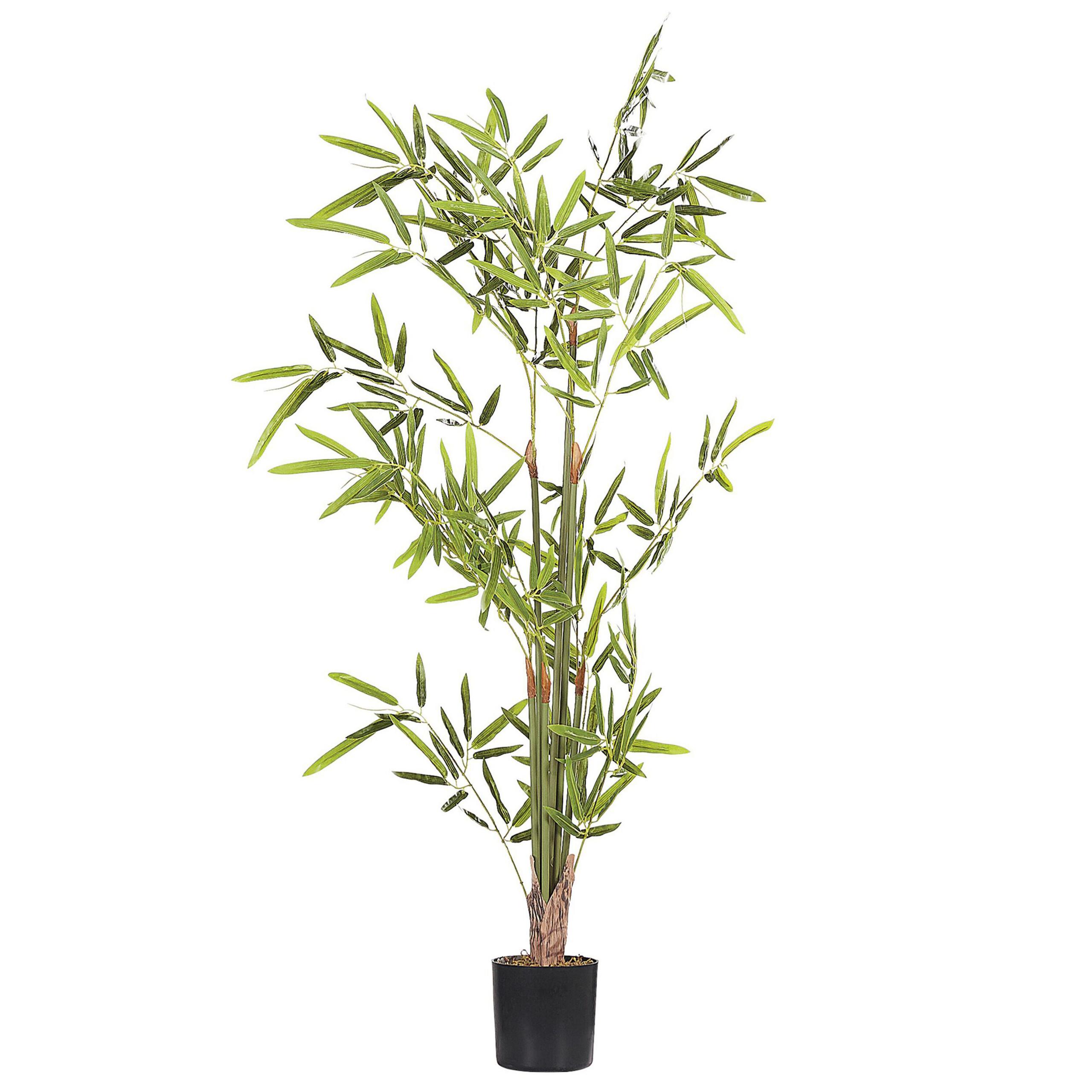 KUNSTPFLANZE im Blumentopf 100 cm Grün/Schwarz Bambusa Vulgaris - Schwarz/Grün, Kunststoff (100cm) - Beliani