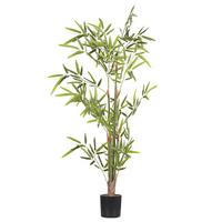 KUNSTPFLANZE im Blumentopf 100 cm Grün/Schwarz Bambusa Vulgaris - Schwarz/Grün, Kunststoff (100cm) - Beliani