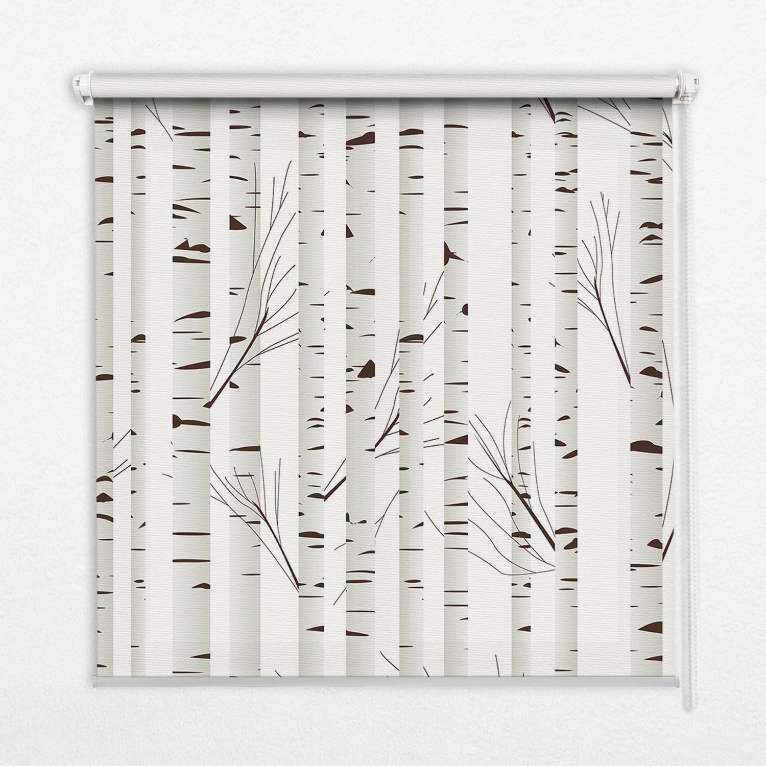 INNENROLLO - Fensterrollo - Rollo - 110x140 cm - Birken - Weiß, Kunststoff (110/140/0.5cm) - TULUP