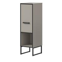 KOMMODE schwarz, sand 30 cm, Badschrank mit Soft-Close - Sandfarben/Schwarz, Holzwerkstoff/Metall (30/101/32cm) - Inn.Furn