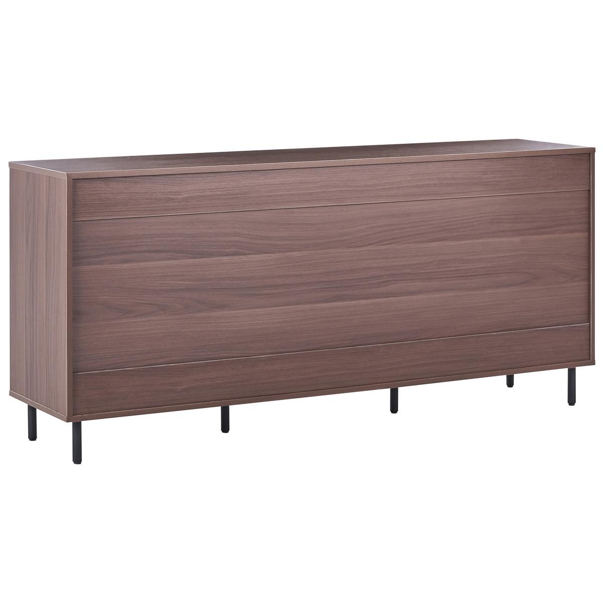 SCHRANK Dunkelbraun Nikea - Dunkelbraun, Holzwerkstoff (165/75/40cm) - Beliani