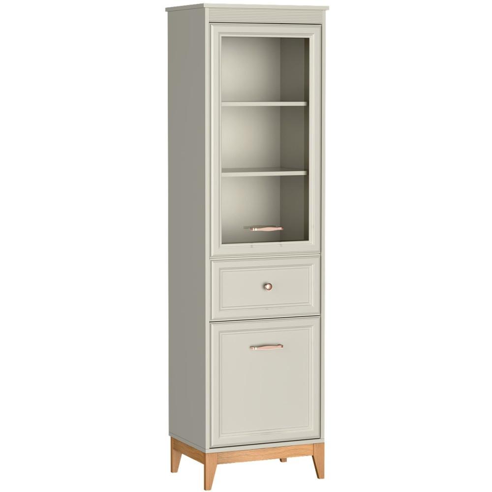 VITRINE Charlott mit 1 Schublade und 2 Türen - Kaschmir/Eiche Artisan, Holz/Holzwerkstoff (55/193/40.5cm) - Beautysofa