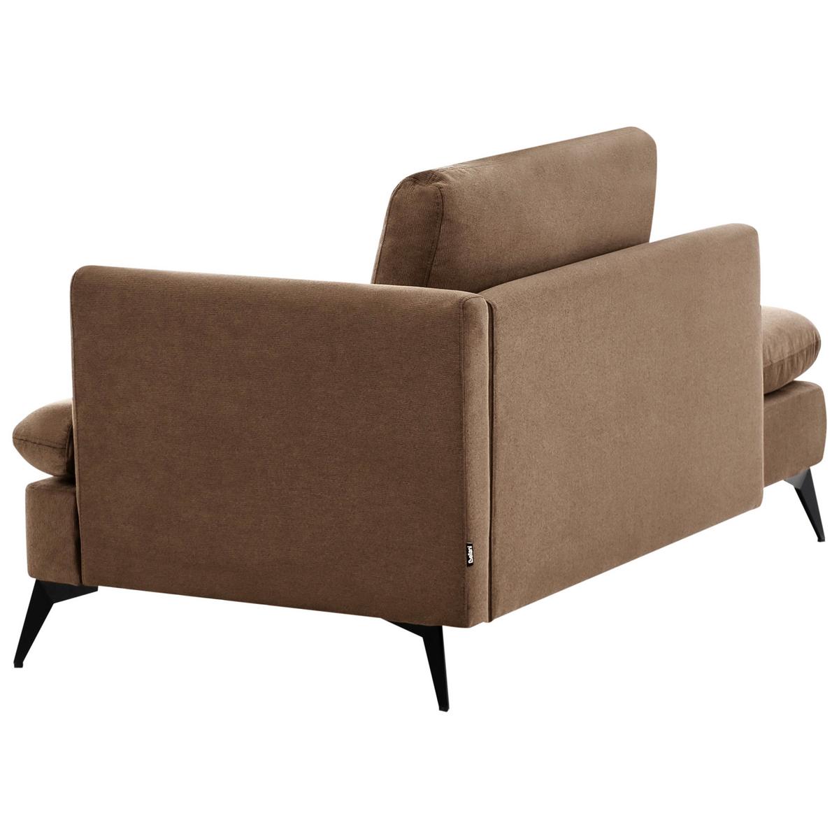 CHAISELONGUE-RECHTSSEITIGE Stoff Braun Sievoz - Schwarz/Braun, Textil (155/84/85cm) - Beliani