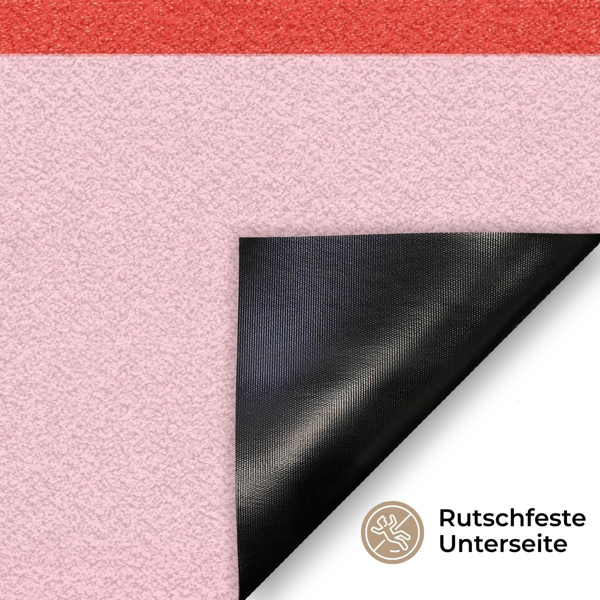FUSSMATTE Schachbrettmuster - Rot - Rosa - Würfel Türmatte 90x60 cm - Rot, Kunststoff (90/0.4cm) - MuchoWow