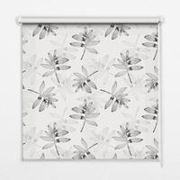 INNENROLLO - Fensterrollo - Rollo - 100x140 cm - Graue, skizzierte Blätter - Grau, Kunststoff (100/140/0.5cm) - TULUP