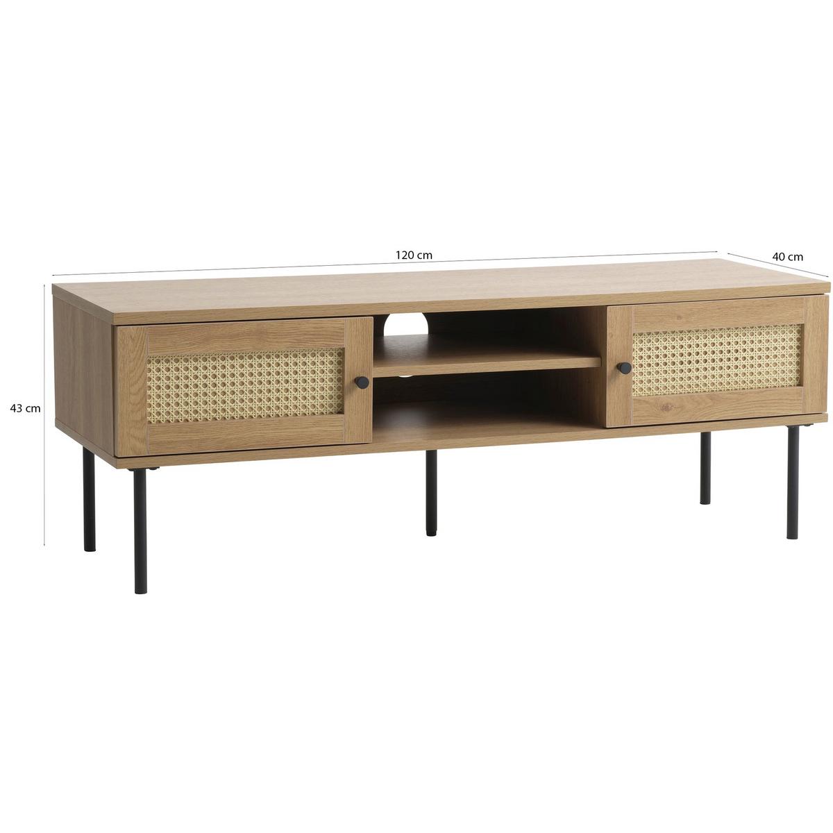 TV-LOWBOARD Mogest 120 cm - Beige/Schwarz, Holzwerkstoff/Kunststoff (120/43/40cm) - Selsey