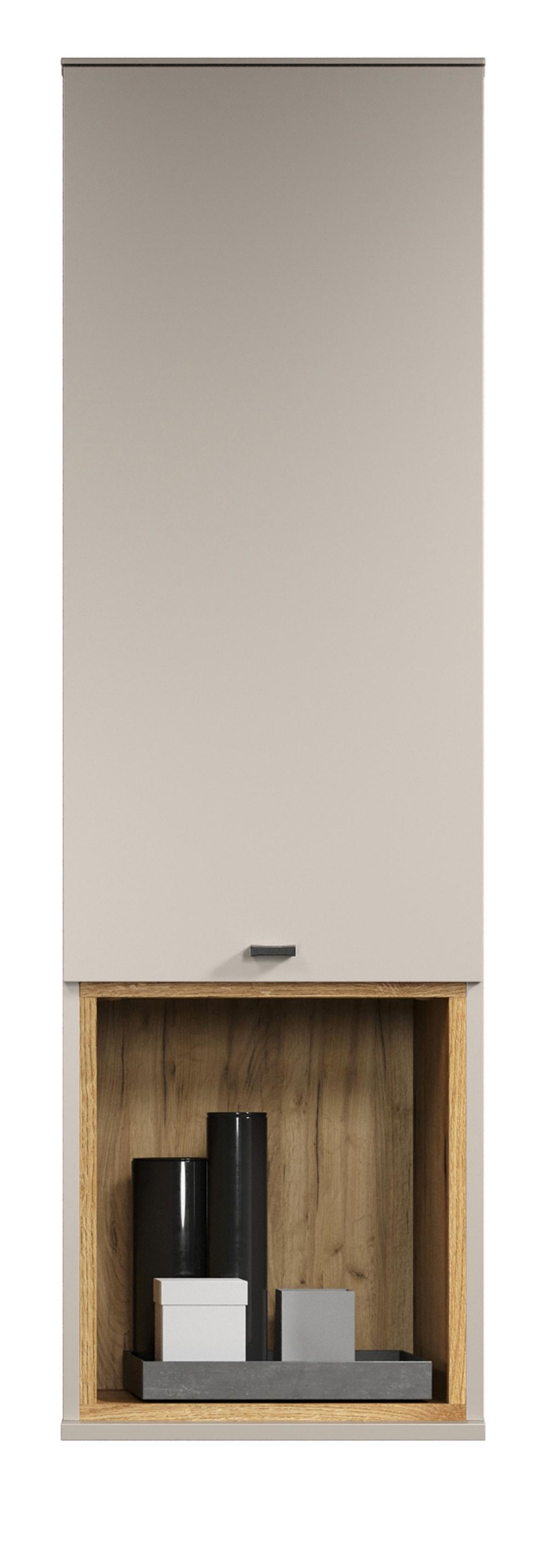 HÄNGESCHRANK Sand, Evoke Eiche 40 x 130 cm, Wandschrank mit Soft-Close - Sandfarben/Kaschmir, Holzwerkstoff/Metall (40/130/37cm) - Top.Furn