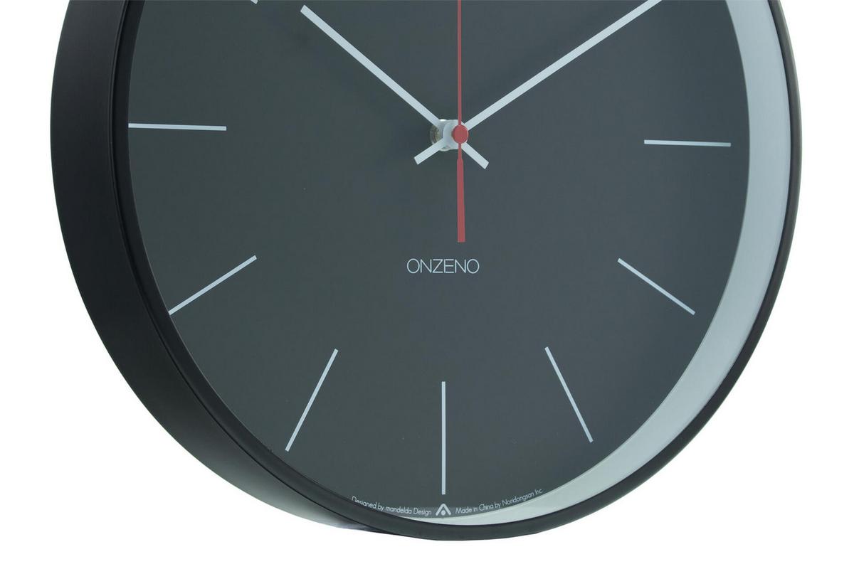 WANDUHR Design Schwarz 31/31 cm - Schwarz, Glas/Holzwerkstoff (30.5/30.5/4cm) - ONZENO