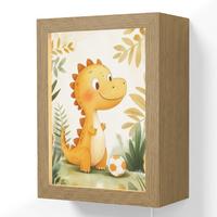 WANDLEUCHTE Dino - Fußball - Orange 15x20 cm - Beige, Holzwerkstoff (15/20/8cm) - OnlyWow