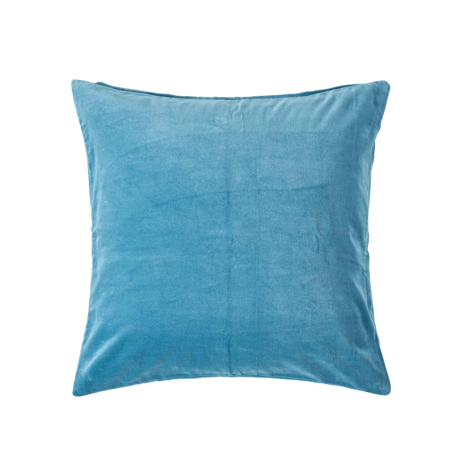 KISSENHÜLLE Baumwollsamt blau 60/60 cm - Blau, Textil (60/60cm) - Homescapes