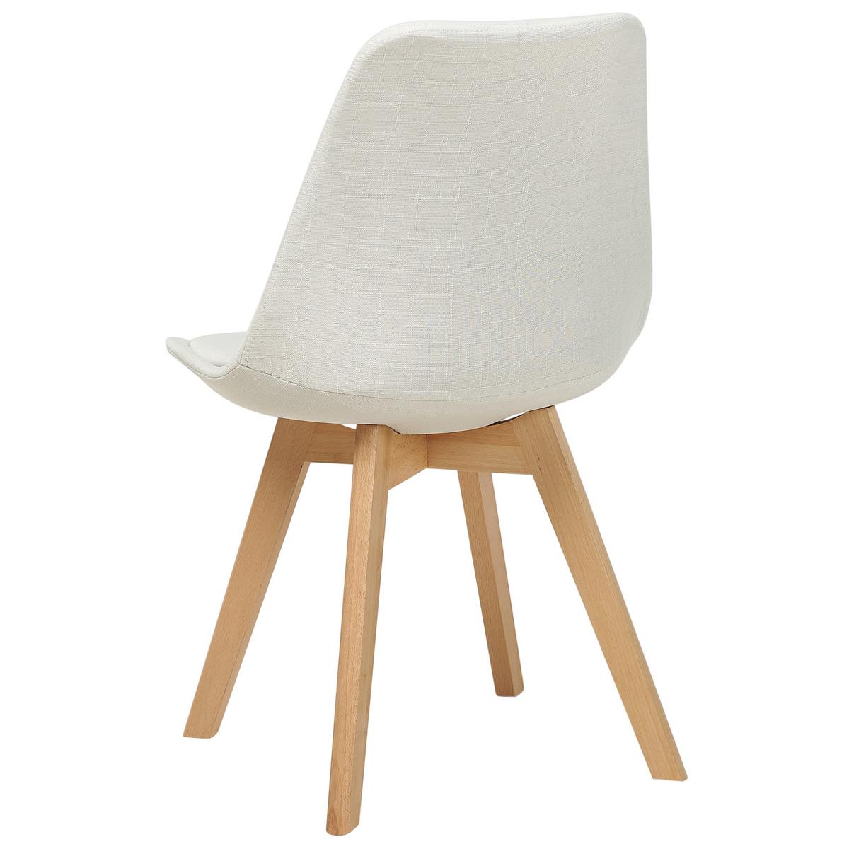 ESSZIMMERSTUHL 2er-Set Polsterbezug Weiß Dakota - Weiß, Holz/Textil (44/84/43cm) - Beliani