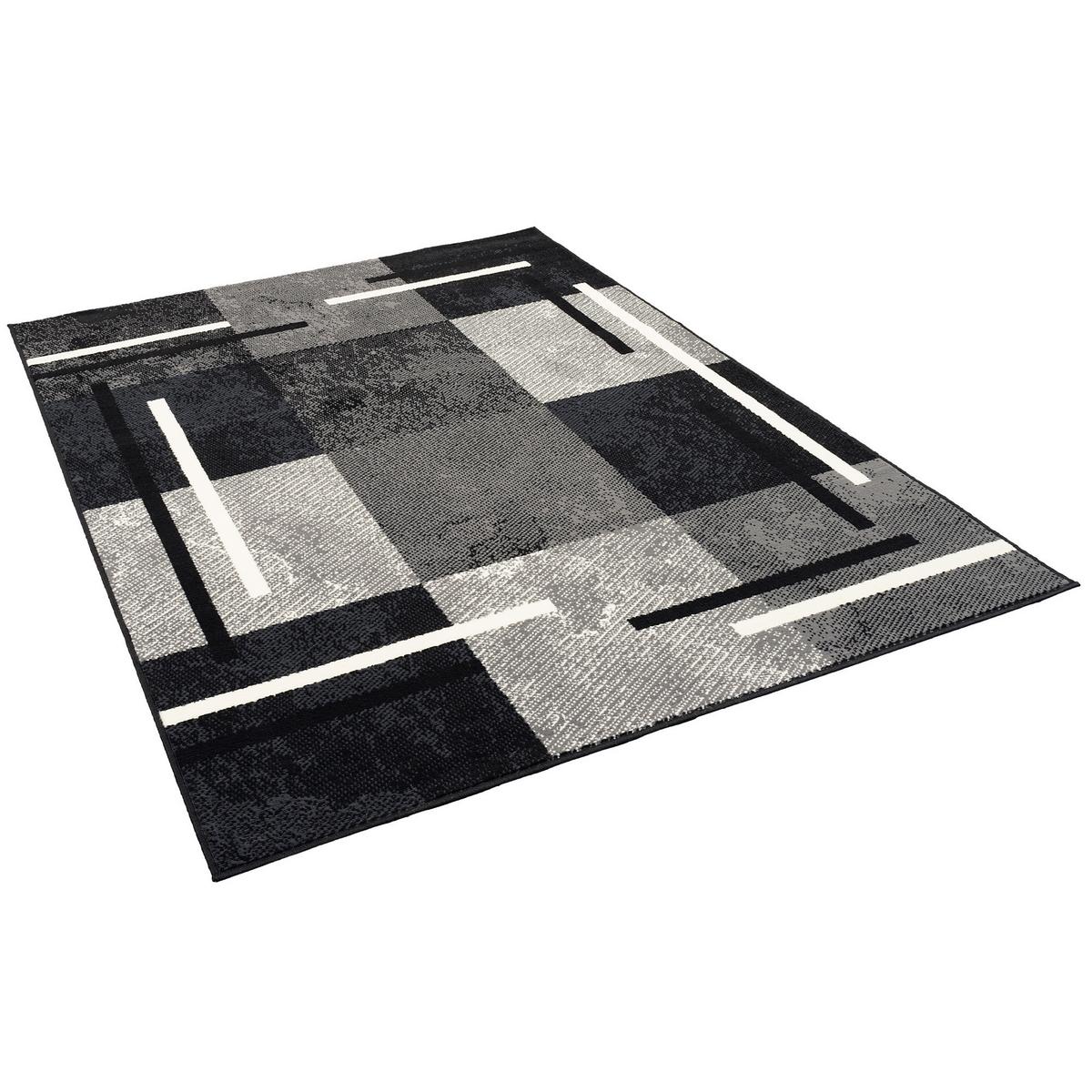 TEPPICH MODERN TRENDLINE KARO - Schwarz, Textil (185/270cm) - Pergamon