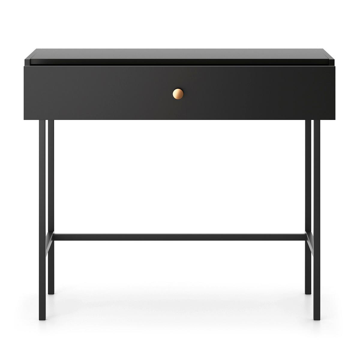 KONSOLENTISCH Dalia mit 1 Schublade und Metallbeinen, Schwarz - Schwarz, Holzwerkstoff/Metall (39/93/79cm) - Beautysofa