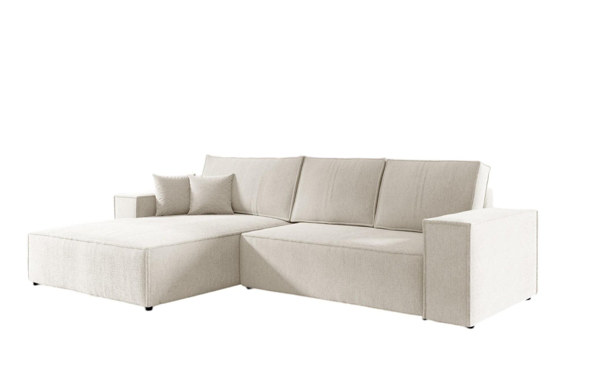 ECKSOFA Levio - Weiß, Holzwerkstoff/Textil (294/185cm) - Fun Möbel