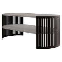 COUCHTISCH Fikoli Oval I - Schwarz/Grau, Holzwerkstoff/Metall (100/50/40cm) - MIRJAN24