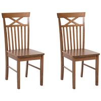 ESSZIMMERSTUHL 2er Set Holz Braun Houston - Schwarz/Braun, Holz (44/94/51cm) - Beliani