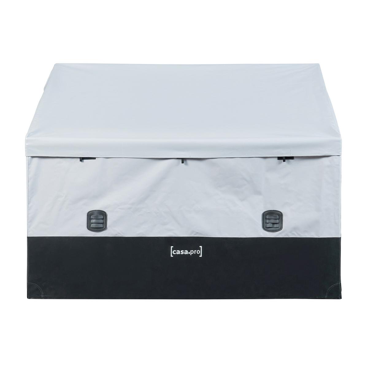 AUFBEWAHRUNGSBOX Alanno - Schwarz/Grau, Textil/Metall (147/109/86cm) - casa.pro