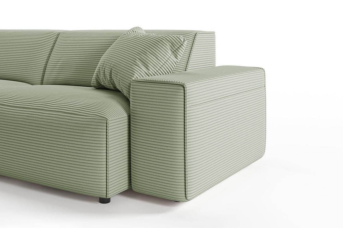 ECKSOFA RANI Grün Cord - Schwarz/Olivgrün, Kunststoff/Textil (299/189cm) - KAWOLA