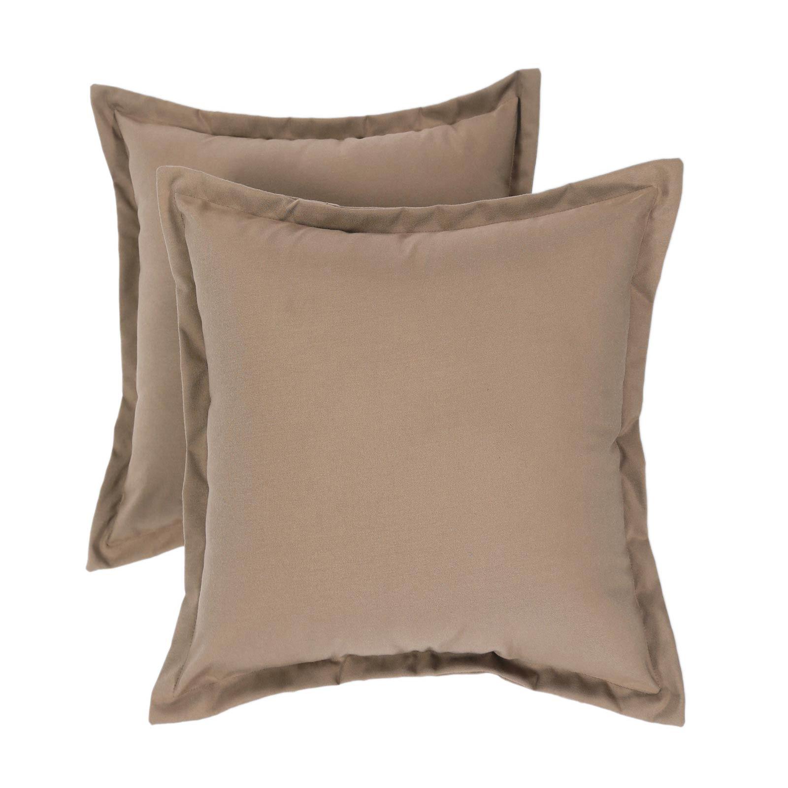 OUTDOOR-KISSEN 2er-Set hellbraun 45/45 cm - Hellbraun, Textil (45/45cm) - Homescapes