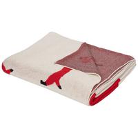 KUSCHELDECKE Baumwolle 130/170 cm Beige Reerh - Beige/Rot, Textil (130/170cm) - Beliani