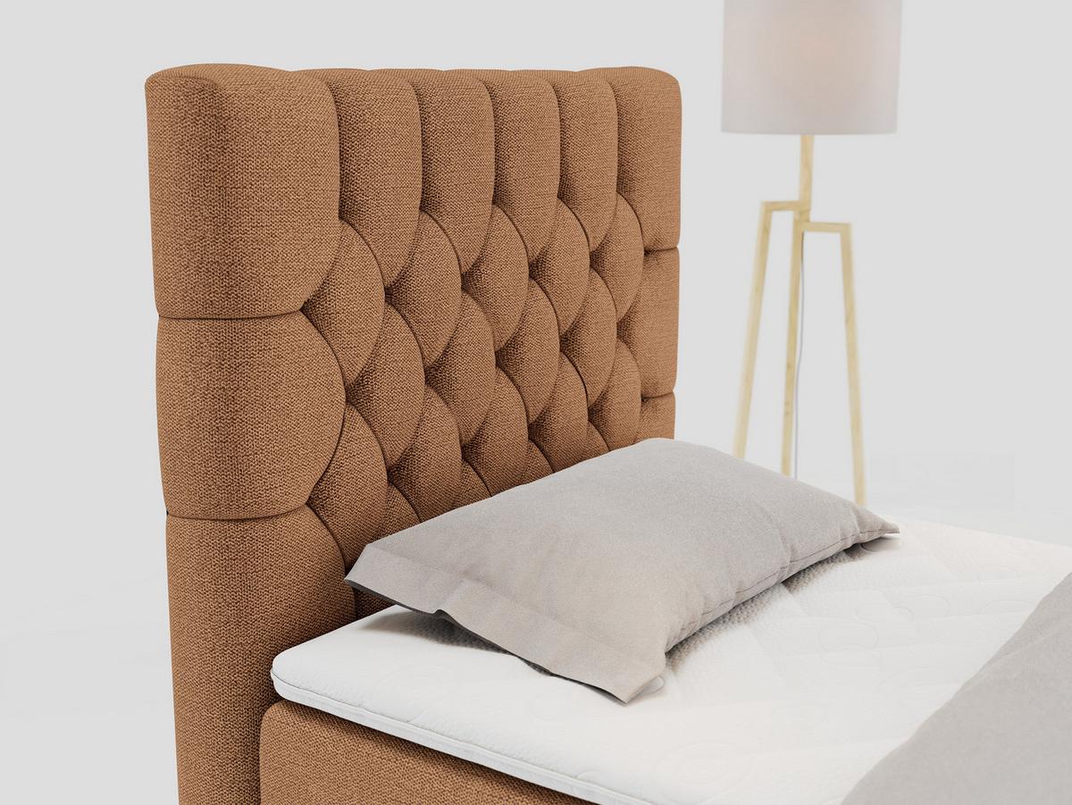 BOXBETT PERA 90/200 Orange Struktur - H3 - Links Seite - Orange, Holz/Textil (90/200cm) - MKS