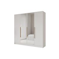 KLEIDERSCHRANK - LESE - 200 - Weiß - Goldfarben/Weiß, Holzwerkstoff (200/200/51cm) - ALTDECOR
