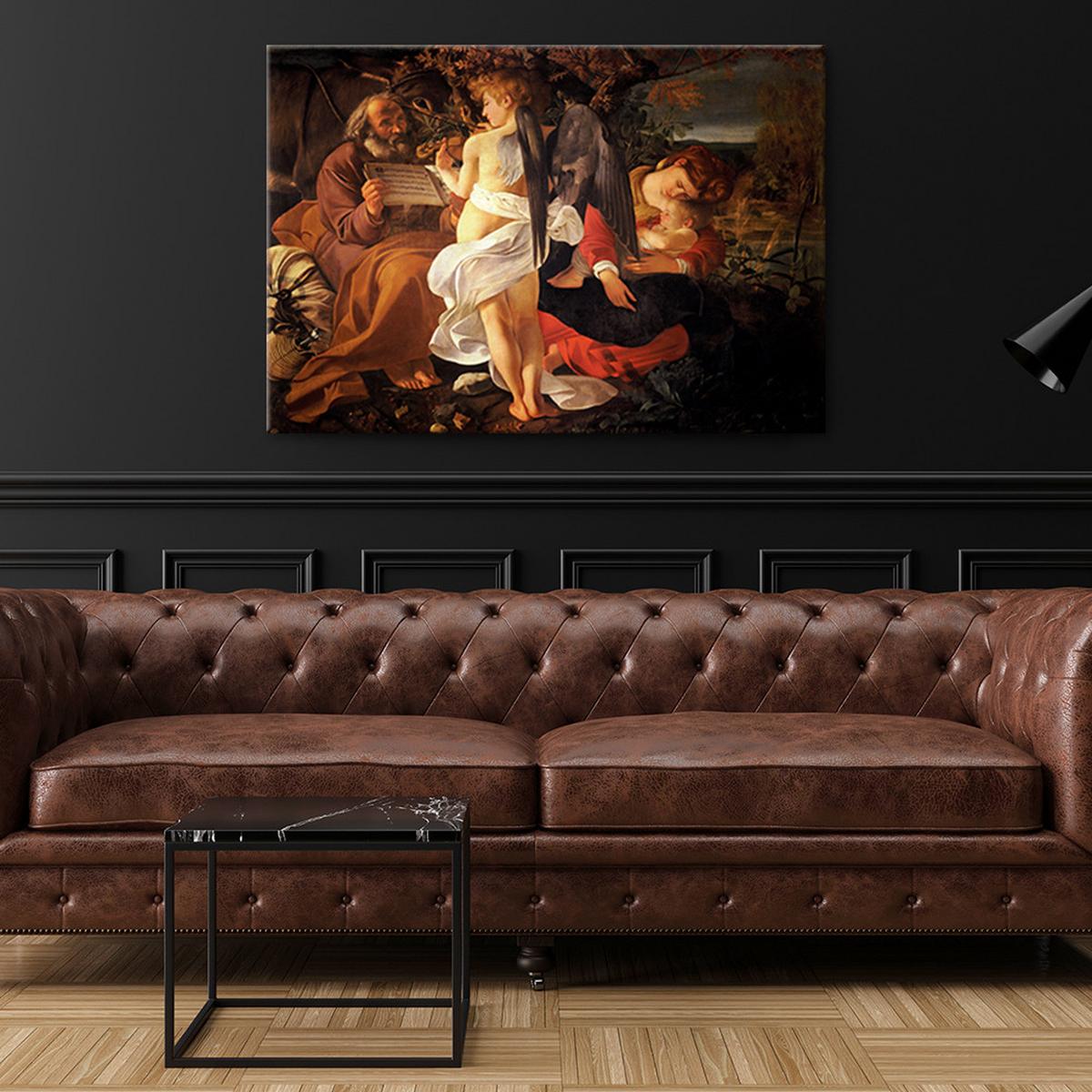 WANDBILD rast auf der flucht nach ägypten caravaggio - Multicolor, Textil (60/40cm) - Feeby