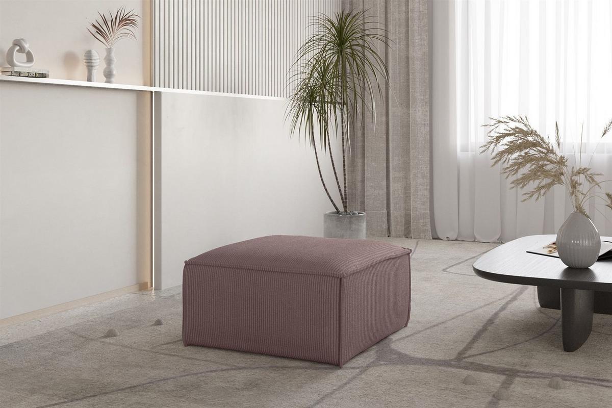 POLSTERHOCKER Celes Premium 65x65cm - Lila, Holzwerkstoff/Textil (65/40/65cm) - Fun Möbel