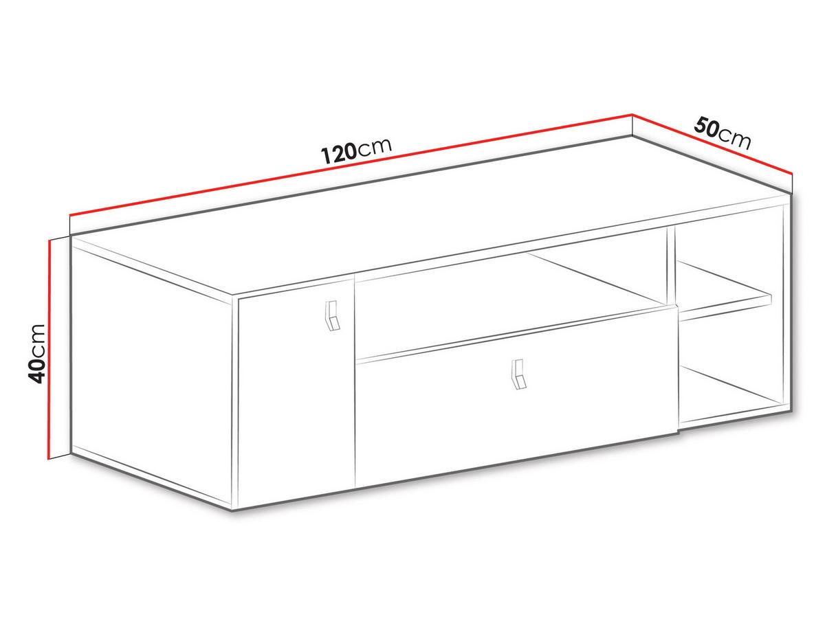 TV-LOWBAORD Planet 10 - Eichefarben/Schwarz, Holzwerkstoff (120/40/50cm) - MIRJAN24