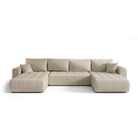 WOHNLANDSCHAFT Camila In Monolith - Creme, Holzwerkstoff/Textil (384/85/175cm) - Fun Möbel