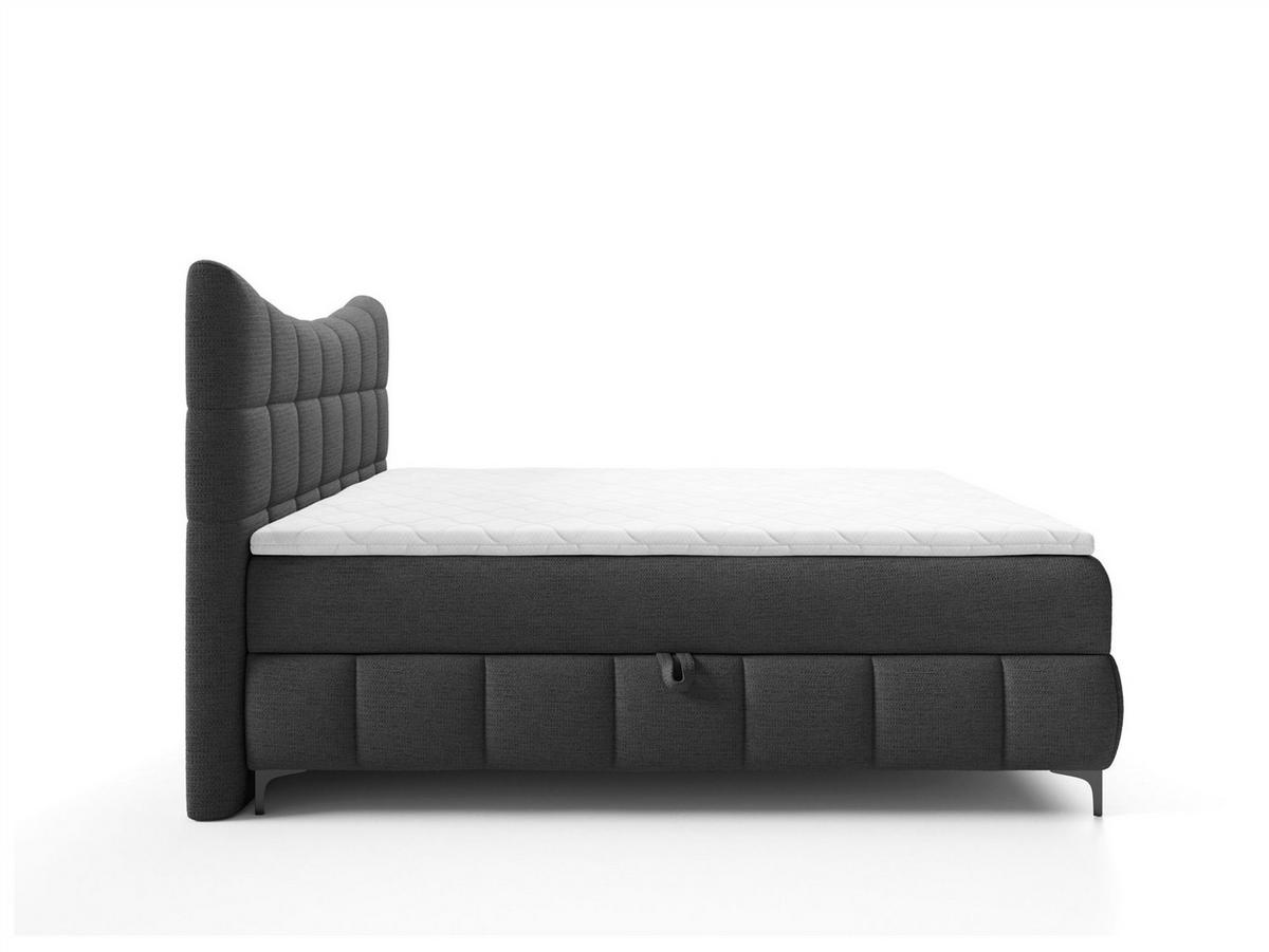 BOXBETT Charles Premi.. In Aragon - Schwarz, Holzwerkstoff/Textil (200/200cm) - Fun Möbel