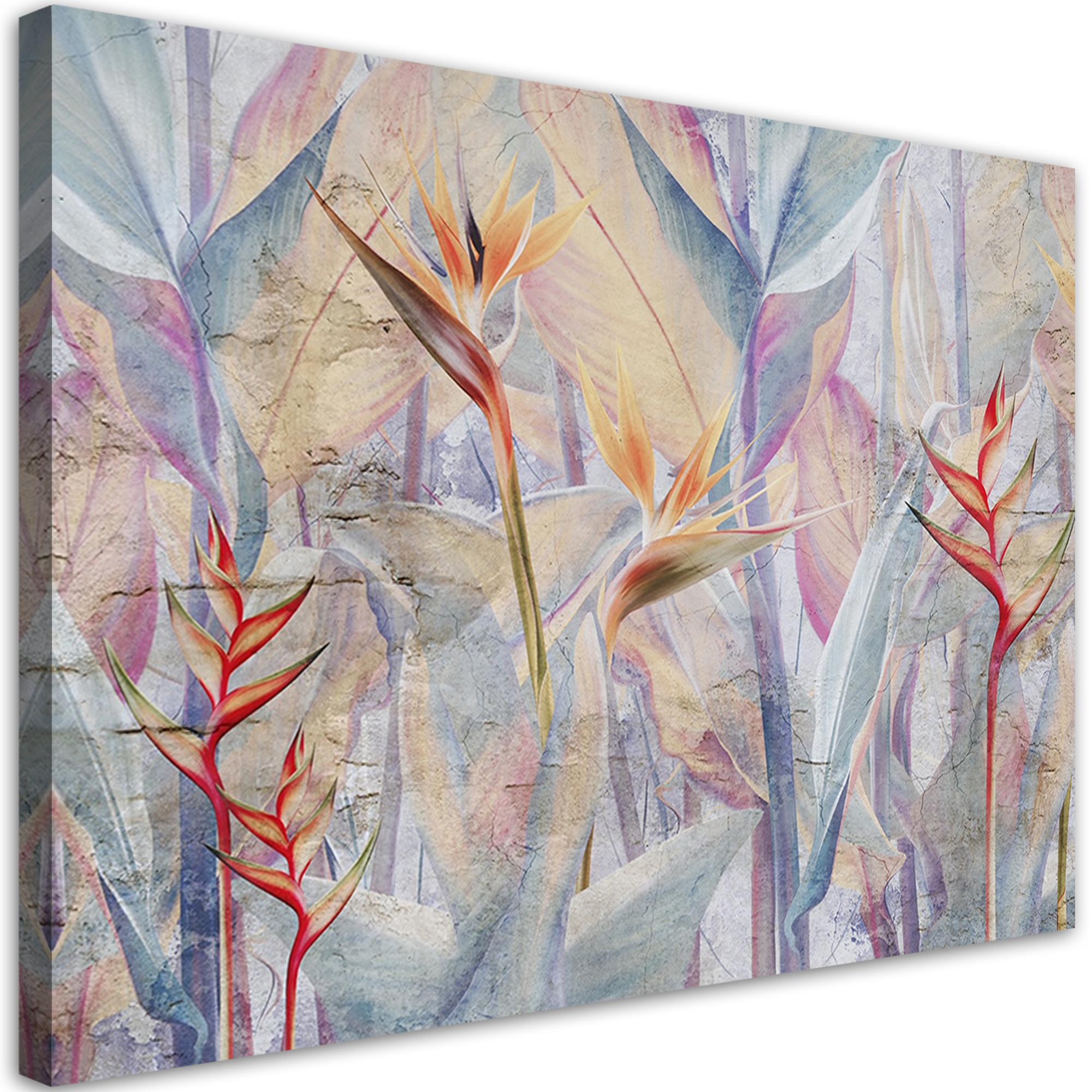 WANDBILD pastell pflanzen - Multicolor, Textil (60/40cm) - Feeby