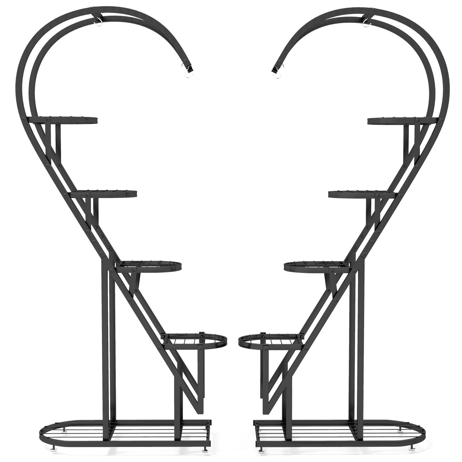 PFLANZENSTÄNDER Schwarz - Schwarz, Metall (71/148/30.5cm) - COSTWAY