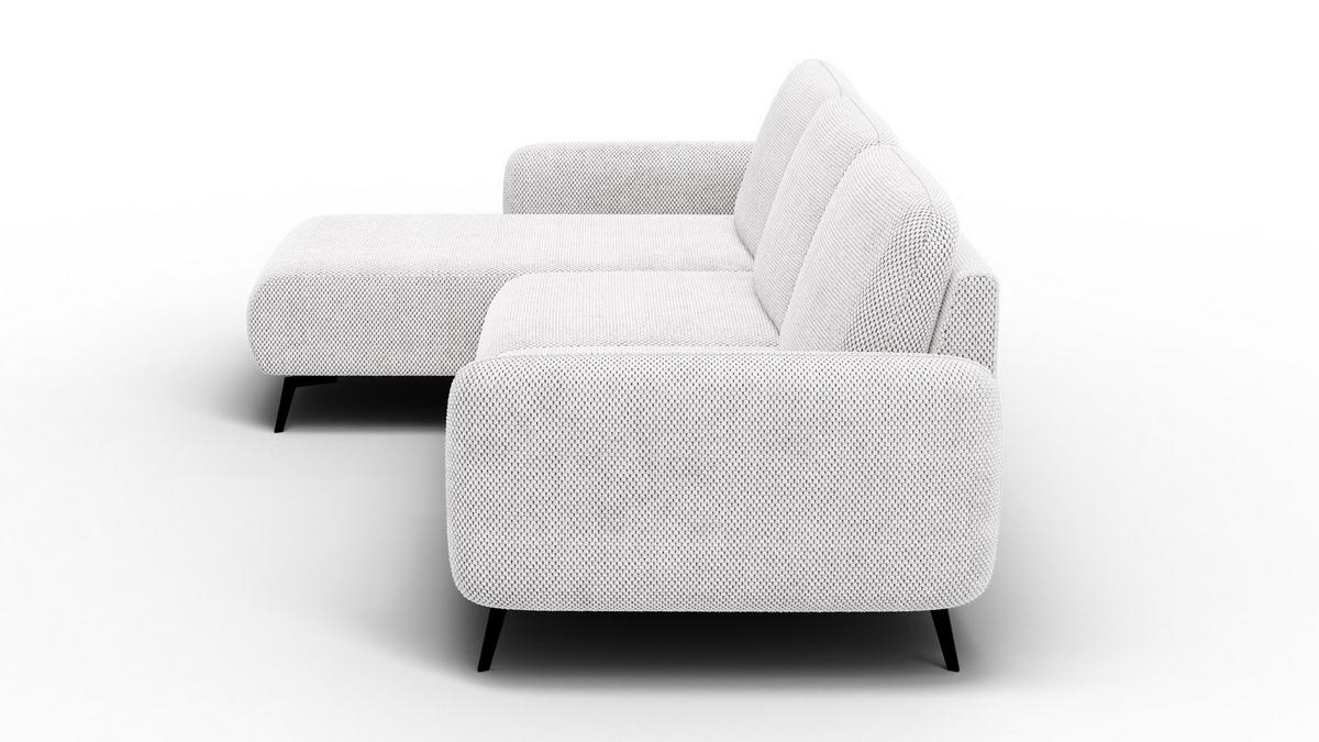 ECKSOFA FEBE 4-Sitzer links, creme - Creme/Schwarz, Holz/Textil (264/157cm) - Wozimo