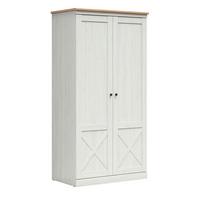 SCHRANK 2 Türen Victoria Weiß und Holz - Weiß, Holzwerkstoff (103/201/58cm) - Petits-meubles