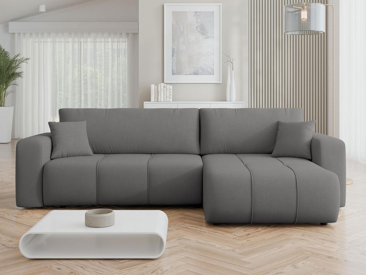 ECKSOFA Furyn Maxi - Dunkelgrau/Schwarz, Holz/Kunststoff (274/145cm) - MIRJAN24