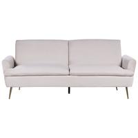 3-SITZER-SCHLAFSOFA Samtstoff Beige Vettre - Beige/Goldfarben, Textil (210/88/84cm) - Beliani