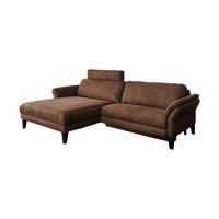 ECKSOFA MALTA Braun Webstoff - Schwarz/Braun, Buchenholz/Textil (302/175cm) - KAWOLA