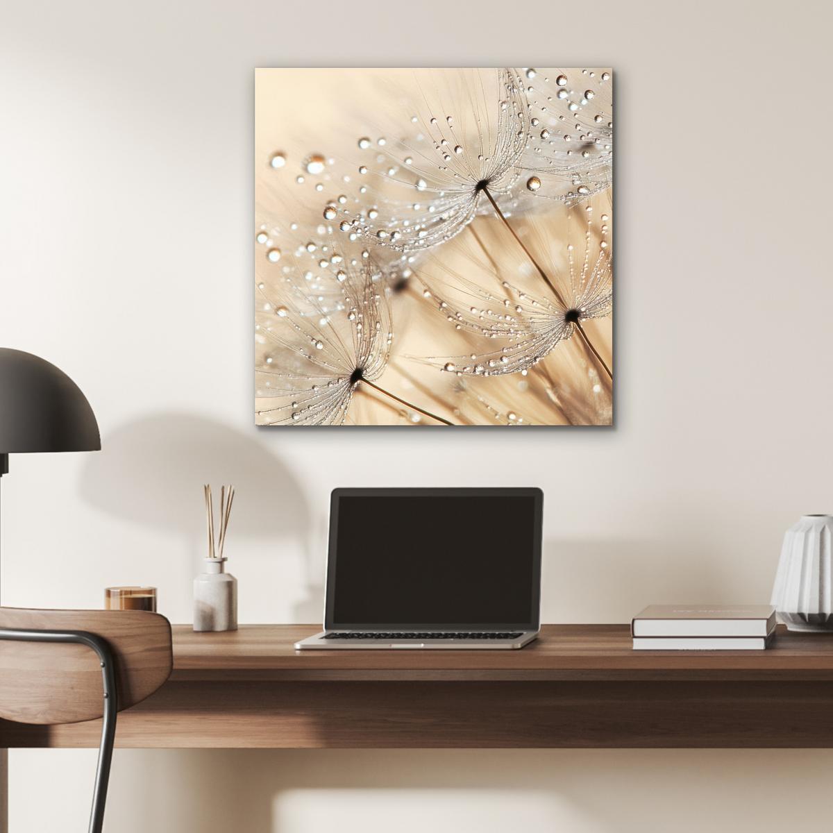 METALLBILD Löwenzahn - Abstrakt - Natur - Beige 50x50 cm - Braun, Metall (50/50cm) - MuchoWow