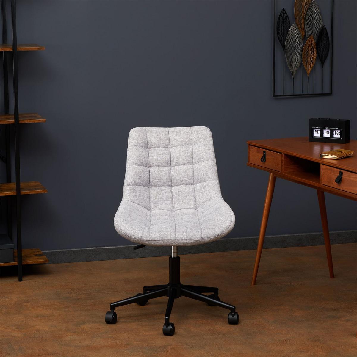 DREHSTUHL TALIA grau - Grau, Textil (53/89/61cm) - IDIMEX