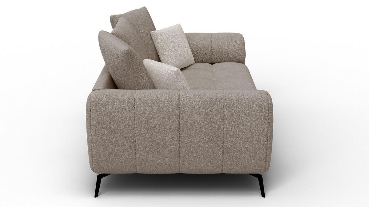 SOFA CALME 2,5-Sitzer, creme - Creme/Schwarz, Holz/Textil (199/92/108cm) - Wozimo