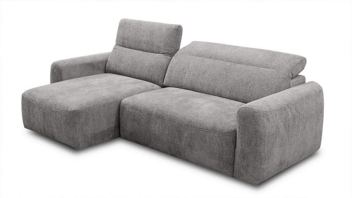 ECKSOFA NERO 4-Sitzer, platingrau - Schwarz/Grau, Holz/Textil (272/81/159cm) - Wozimo