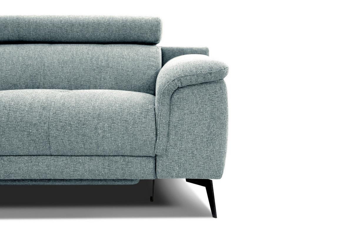 RELAXSOFA FIERO 3-Sitzer mit 1 Relaxfunktion, mintgrün - Schwarz/Mintgrün, Holzwerkstoff/Textil (212/82/103cm) - Wozimo